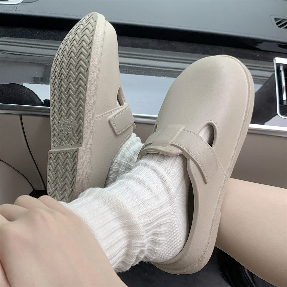 Xixitiao Dép Bên Ngoài Mặc Thường Ngày Sinh Viên Dép Đế Bằng Nữ Bốn Mùa EVA Đế Mềm Đơn Giản