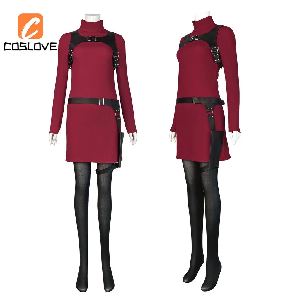 Resident Evil 4 Ada Wong Cosplay Quần Áo Trọn Bộ Trang Phục Phù Hợp Với Người Phụ Nữ Dài Đỏ Đầm Cosplay Váy Comiket Show