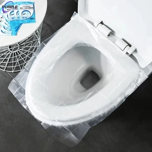 Nhựa Dùng Một Lần Bồn Cầu Có Thảm Di Động Du Lịch An Toàn Vệ Sinh Miếng Lót Đệm Chống Thấm Nước Phòng Tắm Phụ Kiện