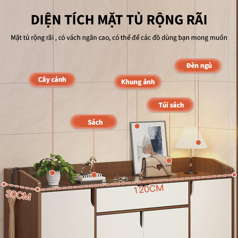 Tủ đựng giày gỗ nhiều ngăn, tủ giầy dép thông minh, tủ đựng đồ tiện dụng chất liệu gỗ MDF chắc chắn