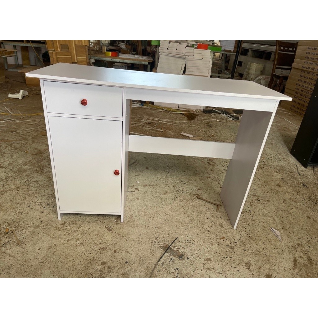 Bàn học, Bàn Làm Việc Gỗ 100x40cm có 2 ngăn tủ hàng chuẩn kích thước, gỗ mdf
