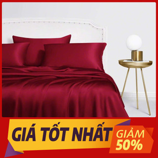 🧧LỤA SILK🧧Chăn Ga Gối Phi Lụa Mã Đỏ Đô Sang Trọng - Hàng Loại 1 Mềm Mát - Chăn Ga Sỉ HCM