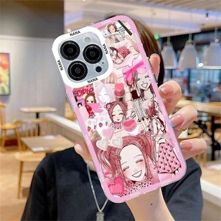 Ốp Điện Thoại Cho IPhone 15 Pro Max 14 11 12 13 Mini XR XS 7 8 6 6S Plus SE 2020 2022 7 + 8 + Ốp Lưng Hoạt Hình Oosaki Nana TPU Mềm Cặp Đôi Siêu Mỏng Chống Sốc Bảo Vệ Ống Kính