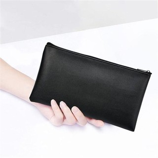 Túi nạp tiền mặt YONDR, Phong bì ngân hàng nhỏ gọn Túi hóa đơn Pu, Túi đựng tiền có khóa kéo bằng da PU 11 x 6 inch bền bỉ Sản phẩm văn phòng