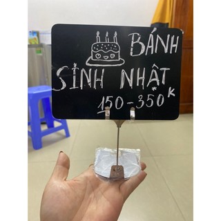 [COMBO] Bộ sản phẩm bảng nhựa PVC đen + kẹp inox để bàn, kích thước bảng A5 hoặc A6, tẩy xóa được