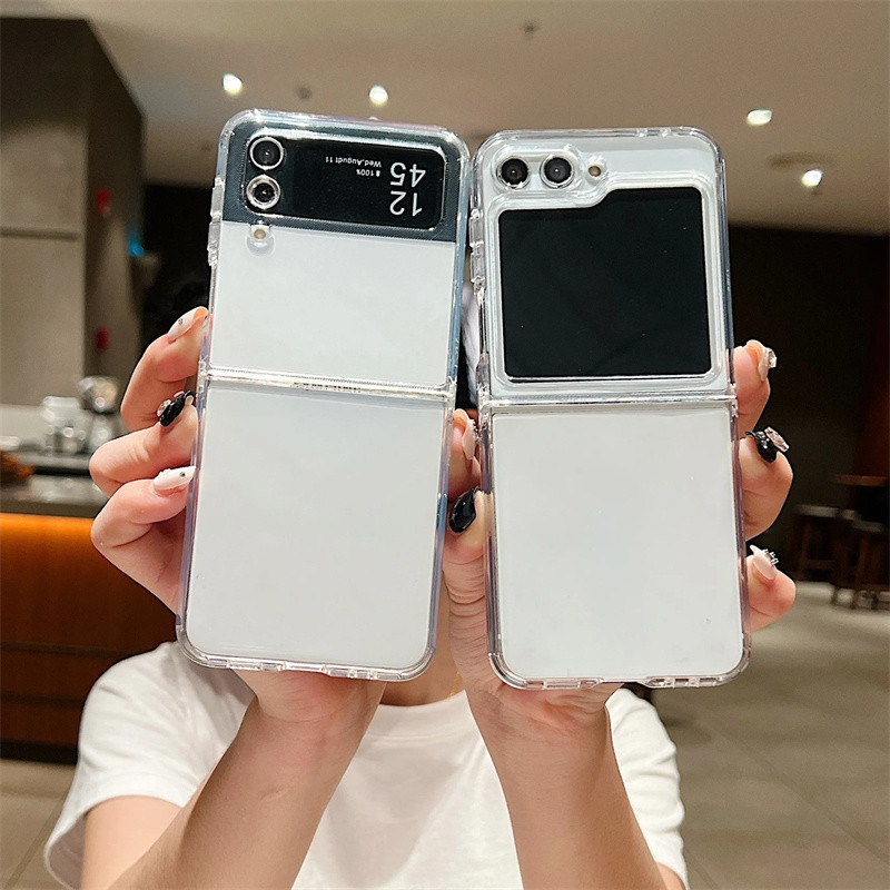 Ốp Điện Thoại TPU Mềm Trong Suốt Cho Samsung Galaxy Z Flip 6 Flip 5 Flip 4 Flip 3 5G Gấp Silicon Dành Cho Samsung Z Flip6 Flip5 Flip4 Flip3 Case