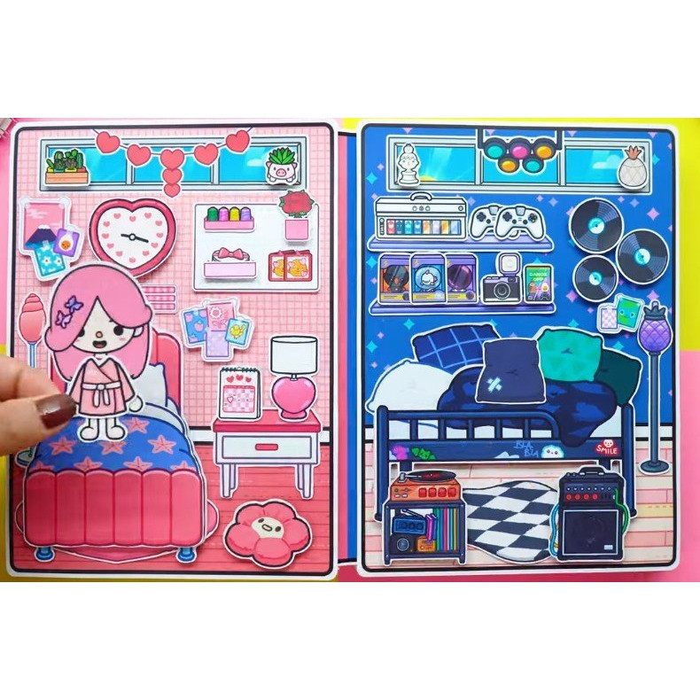 Đồ chơi bóc dán Búp bê giấy Cute and cool girl quiet book - sweetie pie montessori