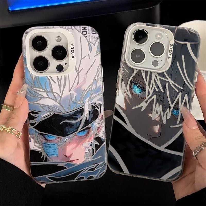 Ốp Lưng Cho Samsung Galaxy S20 S21 S22 S23 S24 Plus Ultra S23FE Jujutsu Kaisen Gojo Satoru IMD Frosted 2 Trong 1 Glow Laser Case Cool Trend Thương Hiệu Anime Phim Hoạt Hình Vỏ Điện Thoại