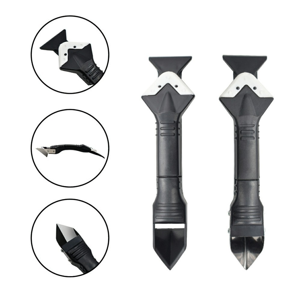 Bộ Dụng Cụ Miết Mạch Keo Silicon, Chà Ron Gạch - Cạo Cắt Keo Silicone Cửa Kính, Đầu Tuốt Inox Siêu Bền FETA