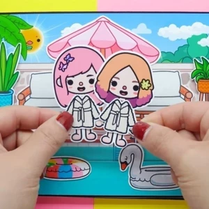 Mom and sister dress up doll handmade diy material package fun toy game quiet book three-dimensional đồ chơi cắt dán
