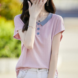 Mùa hè Phong Cách Mới Tencel Dệt Kim Tay Ngắn Phong Cách Phương Tây Rời Top Phù Hợp Với Jacquard Giảm Tuổi PO