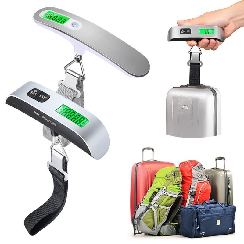 Cân hành lý loại t 50kg cân cầm tay đèn xanh cầm tay cân cẩu móc thép