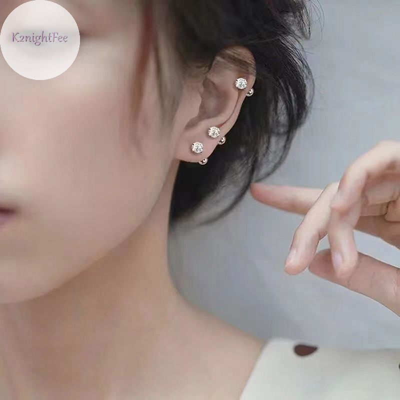 K2nightfee 1 Cặp Bông Tai Zircon Cho Nữ Xương Tai Móng Tay Sụn Bông Tai Xoắn Ốc Bông Tai Trang Sức Cơ Thể Quà Tặng VN