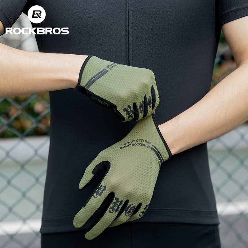 ROCKBROS Găng Tay Đi Xe Đạp Đường Núi Xe Đạp Full Ngón Thoáng Khí Chống Sốc Găng Tay Màn Hình Cảm Ứng Phụ Kiện Xe Đạp