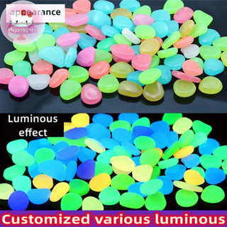 Moonlights 100 Cái / túi Màu Hỗn Hợp Đá Dạ Quang Ngoài Trời Phát Sáng Trong Bóng Tối Vườn Sỏi Trang Trí Cá Đá Sỏi Trang Trí Bể Cá EN