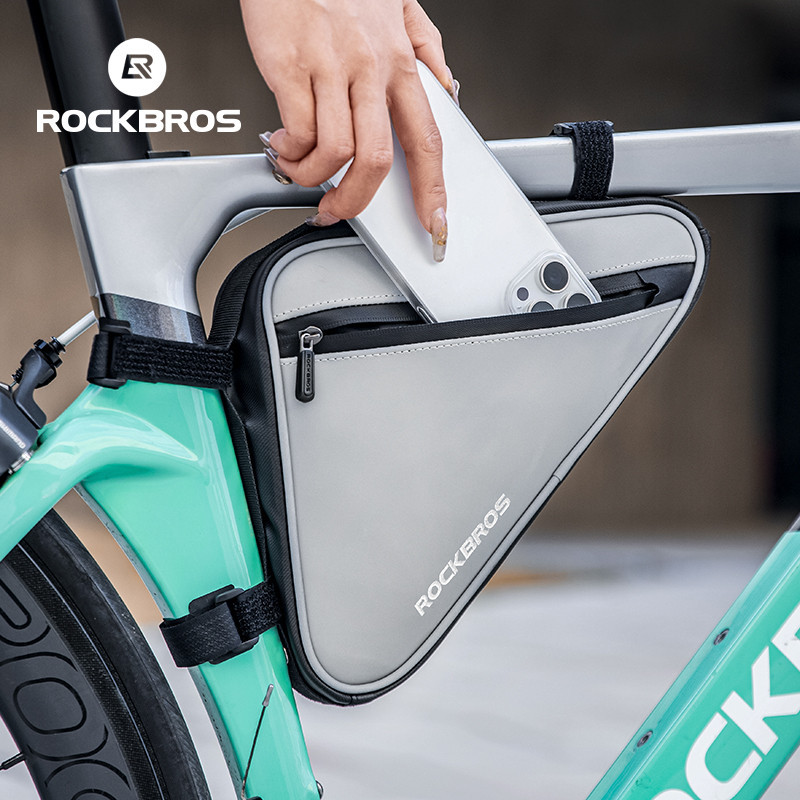 Rockbros Xe Đạp Tam Giác Túi Phản Quang Chống Thấm Nước Công Suất 0.9L Xe Đạp Trên Ống Túi Lớp Bên Trong Túi Đi Xe Đạp Phụ Kiện