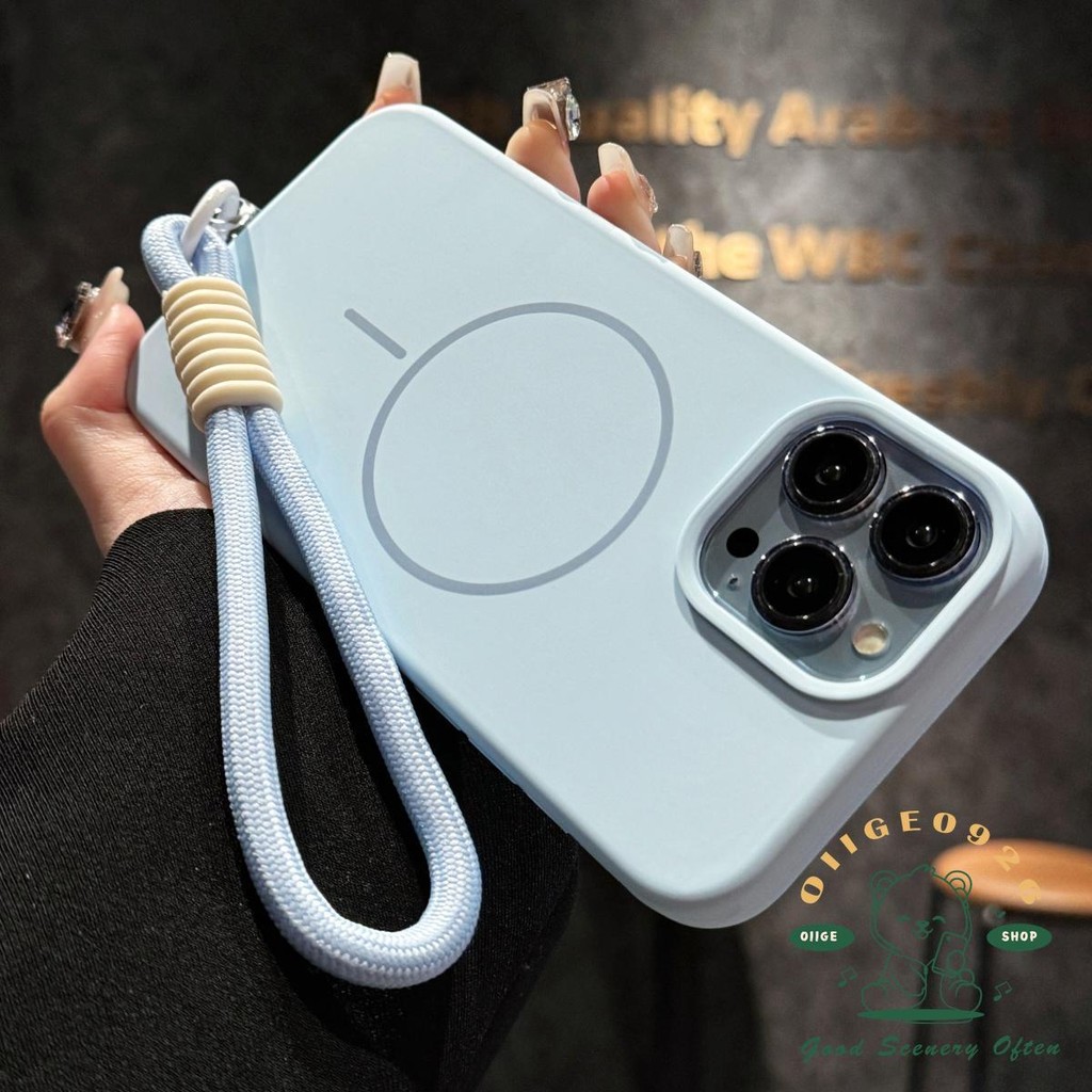 [Vỏ dây buộc] Vỏ điện thoại từ tính lỏng cảm giác da iphone16 Pro Max 15 14 13 12 11 cho vỏ iPhone Vỏ mềm silicon TPU chống sốc