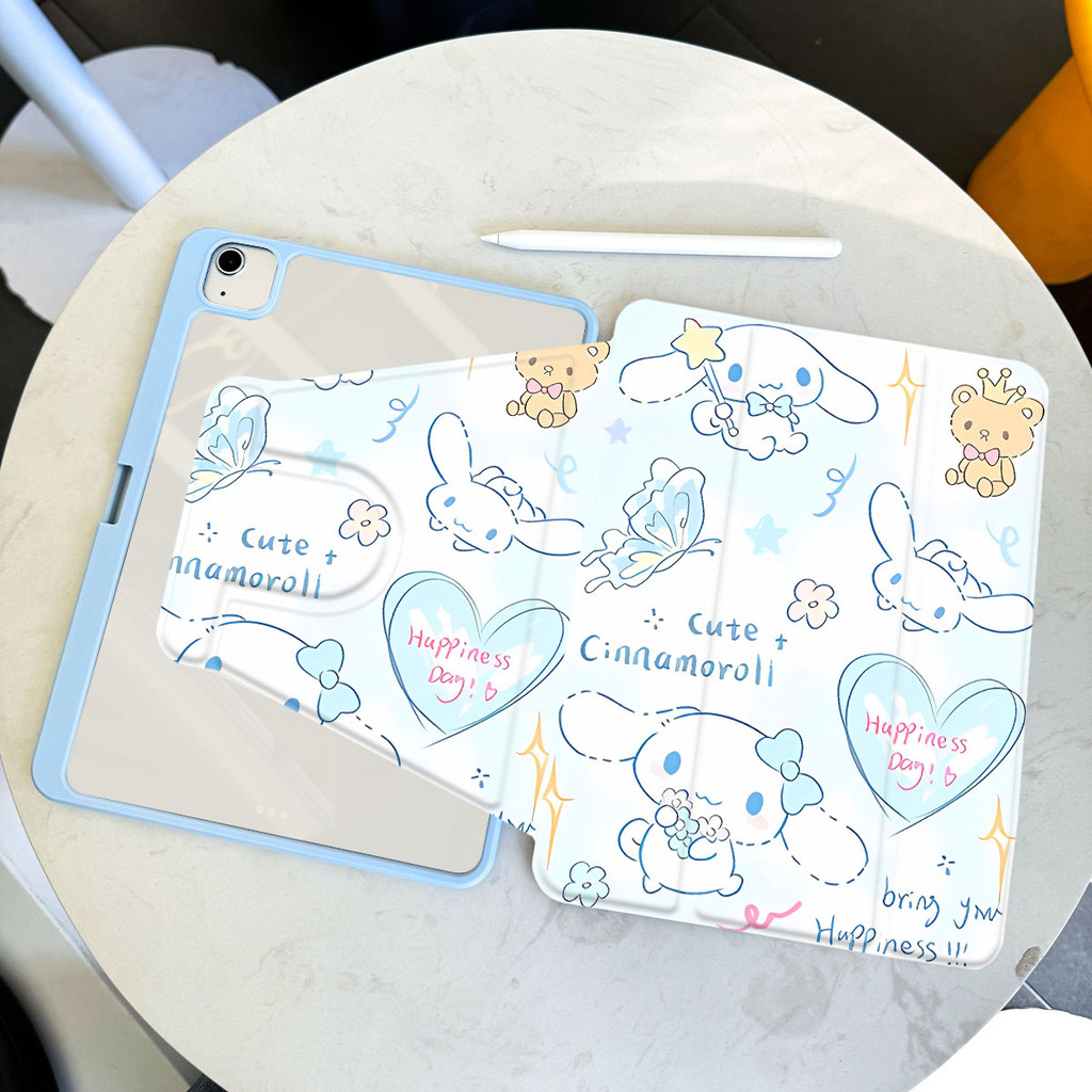 Ốp lưng máy tính bảng Cinnamoroll cho iPad gen6 air5 10.9 generation10th 2018pro gen7 2022pro11 2024air6 11inch air3 air4 mini6 gen8 gen9 10.2 air1 2 gen5 Xoay 360 độ Vỏ bảo vệ