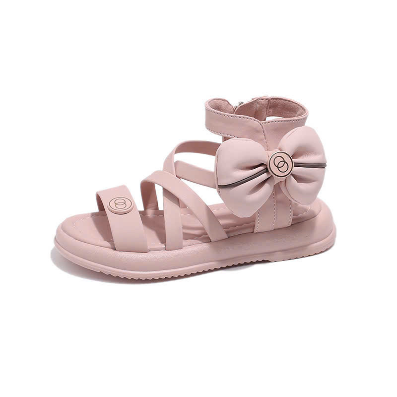 Dép quai hậu cho bé gái sandal chiến binh cho bé có khóa kéo dây cá tính da PU êm chân đế chống trượt mẫu mới 5235
