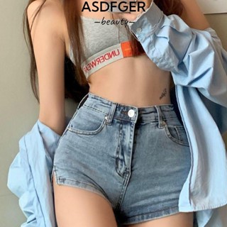 Asdfger Quần jean lưng cao dáng ôm chữ A, xẻ eo, kiểu skinny gợi cảm cho nữ
