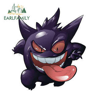 EARLFAMILY Gengar Pokemon Hoạt Hình Xe Miếng Dán Windows Cản Xe Máy Laptop Chống Trầy Xước Vinyl Decal Cá Tính Chống Thấm Nước Phụ Kiện Xe Hơi