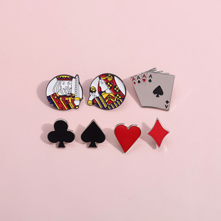Sáng Tạo Thẻ Poker Tạo Kiểu Men Trâm Spade Trái Tim Câu Lạc Bộ Kim Cương Huy Hiệu Ba Lô Cá Tính Phụ Kiện Quà Tặng Cho Bạn Bè