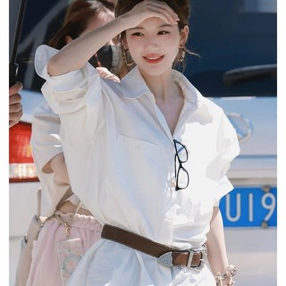 [514 Yêu thích] Đầm áo phong cách người nổi tiếng Zhao Lusi Xu Yan, thắt lưng đa năng, thắt lưng cà phê retro, thời trang thắt lưng 3.4 TWGG