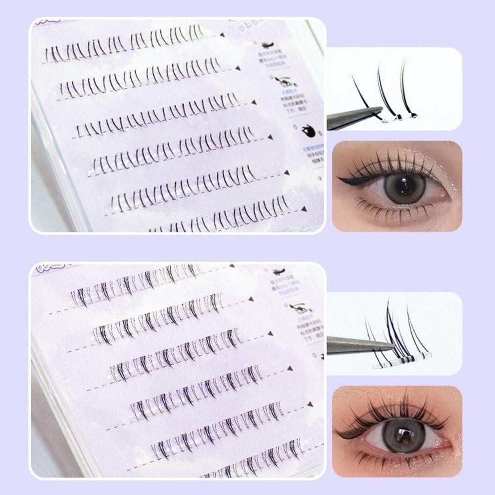 EBINLANDS Trang điểm Cụm mi tự dính, Tự làm phóng to Mắt uốn cong Cụm lông mi giả, Voluminous Không cần keo Bông ghép ngọt ngào thoải mái