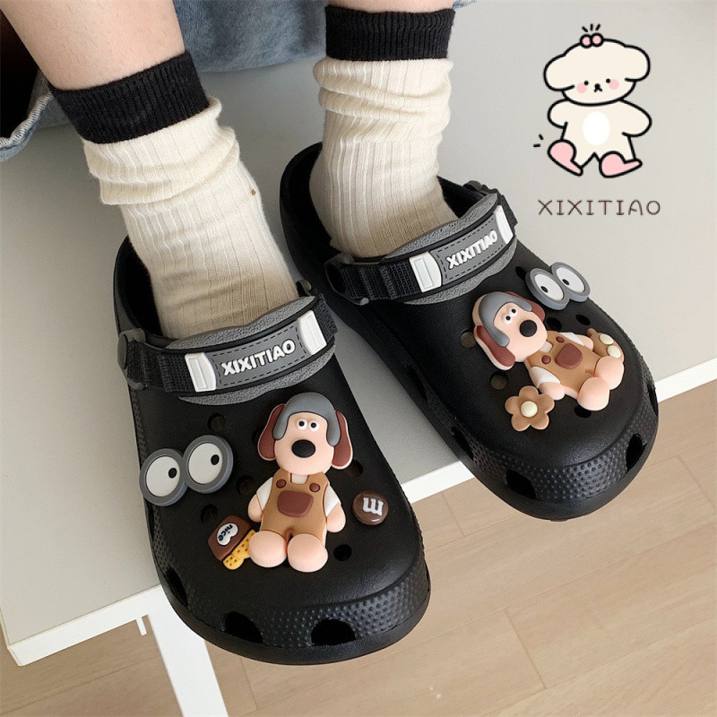 Xixitiao Dép Nữ Mùa Hè Dễ Thương Chó Đế Dày Nâng Cao Thoải Mái Ngoài Trời