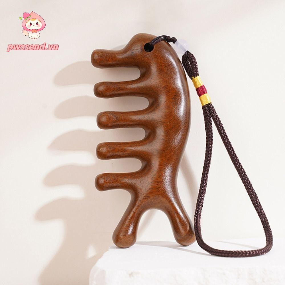 Lược Massage Đầu PWSEND, Treo Đa Năng Cơ Thể Kinh Tuyến Massage, Răng Rộng Năm Răng Chống Tĩnh Điện Gỗ Massage Trị Liệu Massage Toàn Thân