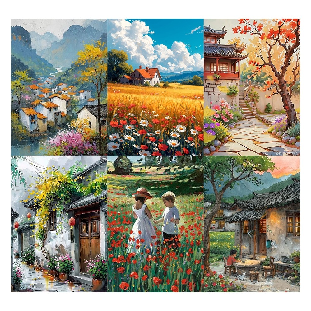 [Giấy] A5 In Màu - Set 50 Tờ Poster Giấy Dán Tường - HÌNH PHONG CẢNH MÙA XUÂN - Decor Trang Trí Nhà | MS: 111583