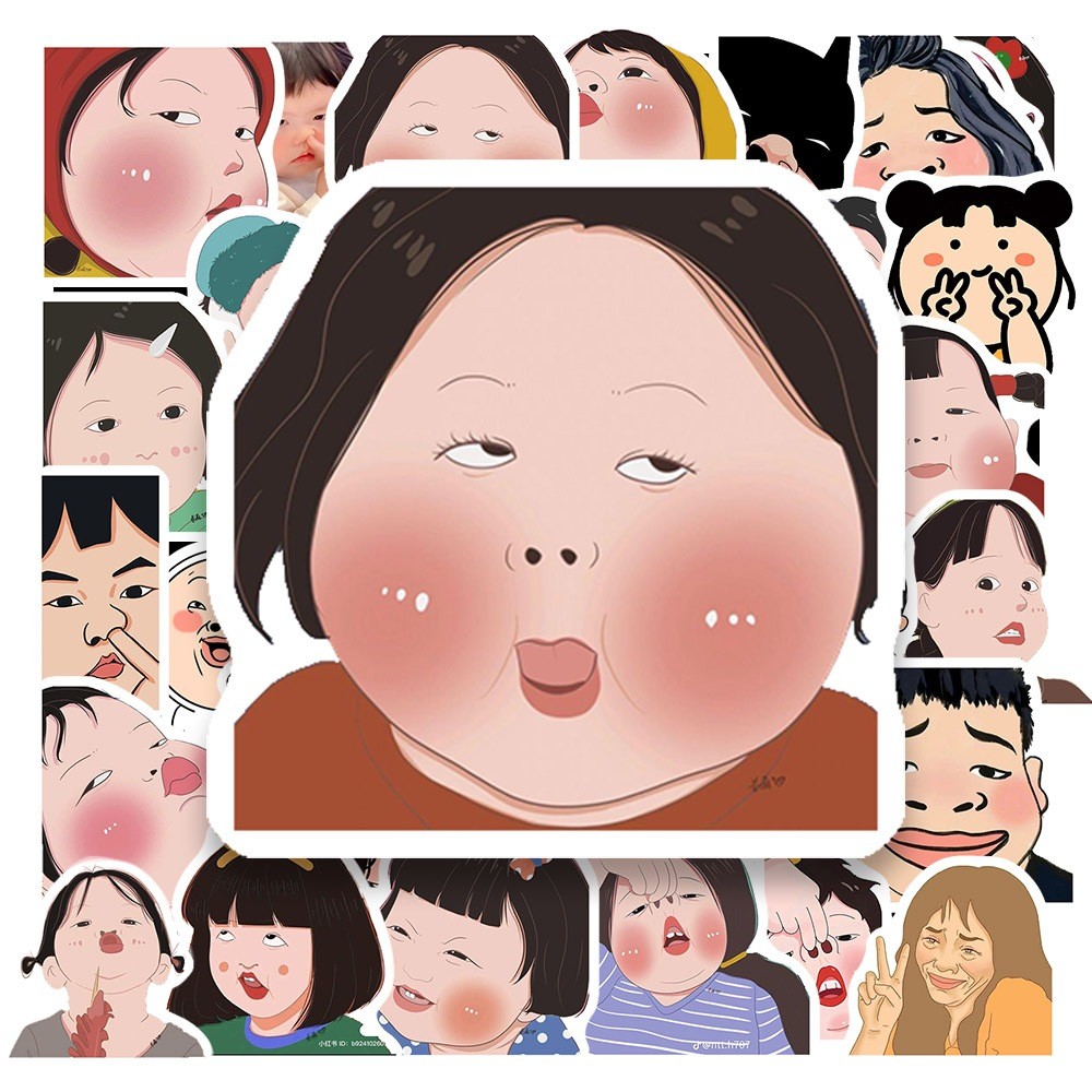 50 Sticker MEME CÔ BÉ VUI VẺ chống nước sticker dán laptop, điện thoại, đàn guitar, mũ bảo hiểm, vali | MS: 000382