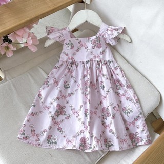 Váy Hè 2 Dây Cánh Tiên Vintage Cho Bé Gái Xinh Yêu ( Chất Cotton) 8-26kg