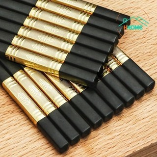 [Bộ 10 Đôi] Đũa Mạ Vàng Nhật Nhựa Melanin Cao Cấp Chống Trơn Chống Mốc Chịu Nhiệt - Phương Trang