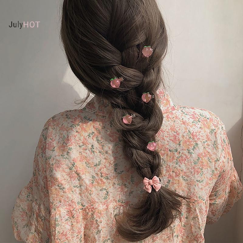 Julyhot Dễ Thương Phong Cách Hàn Quốc Mỏ Vịt Kẹp Nổ Kẹp Nơ Hình Trái Tim Đào Hoa Màu Hồng Barrettes Dành Cho Nữ Cô Gái Phụ Kiện Tóc Massivedeals