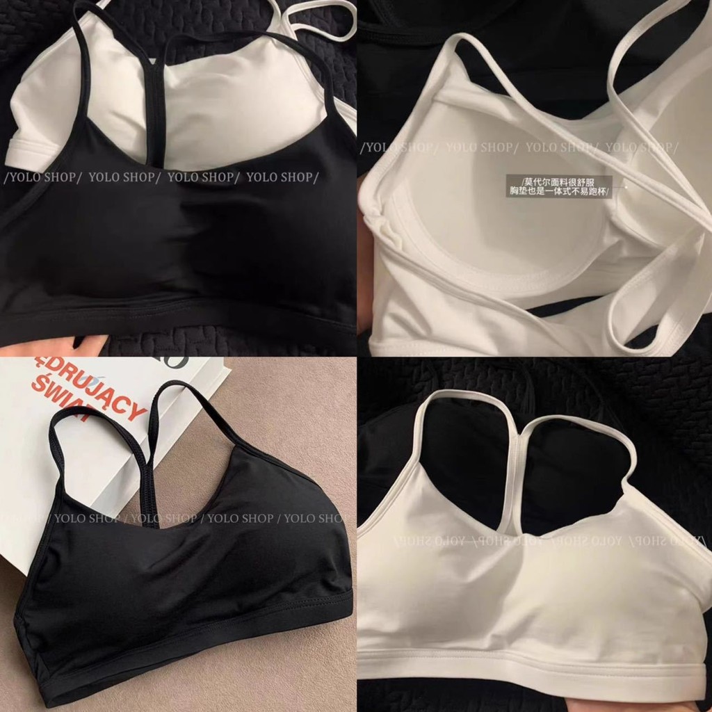 Quần lót Cotton nguyên chất Dây cổ dây lưng Sling Back Back Vest có miếng đệm ngực