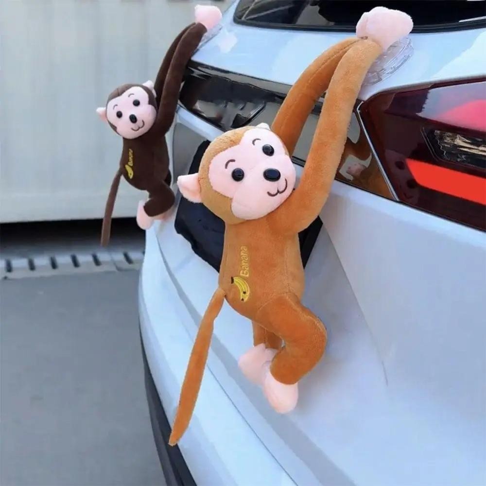 FANIELLAPOWELL Monkey Đồ chơi sang trọng, Phát hành nhanh Sáng tạo Mặt dây chuyền xe hơi Ape cánh tay dài, Treo khỉ Gibbon Xe Accesorios Mặt dây chuyền búp bê khỉ