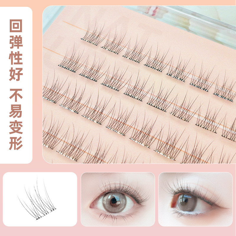 Lông mi giả tự dính Thân cây trong suốt mỏng tự nhiên Lông mi đơn cụm