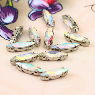Tự Làm Kim Cương Giả May Tay Kim Cương 4 * 15 Mm Mắt Ngựa Tay May Tai Vuốt Kim Cương DIY Váy Cưới Giày Cưới Phụ Kiện 1 Mảnh