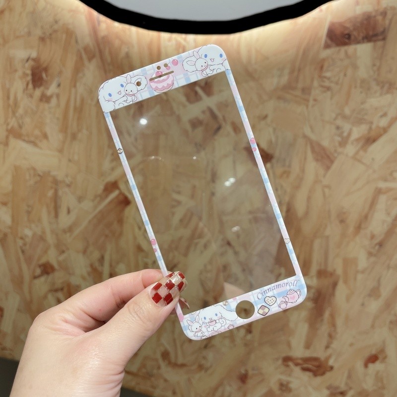 Kính Cường Lực Hoạt Hình Kính Cường Lực Bảo Vệ Toàn Diện 4.7 5.5 inch Cho iphone 7 8 plus 4 4s 5 5s se 6 6s se2 se3