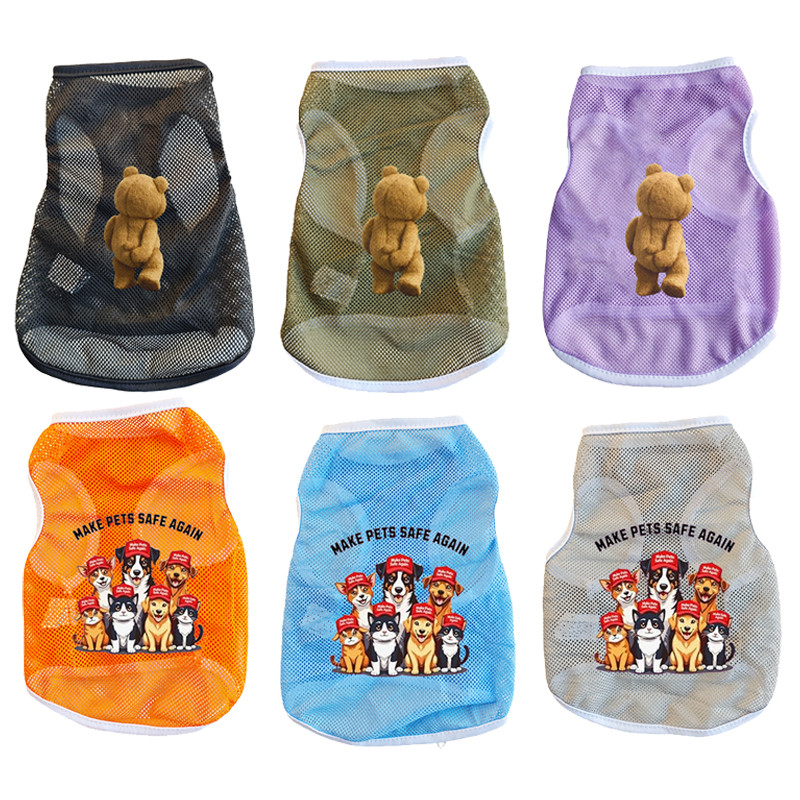 ✨ Hàng Mới Về ✨ Áo Vest chó lưới thoáng khí họa tiết gấu hoạt hình S-2XL