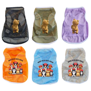 ✨ Hàng Mới Về ✨ Áo Vest chó lưới thoáng khí họa tiết gấu hoạt hình S-2XL