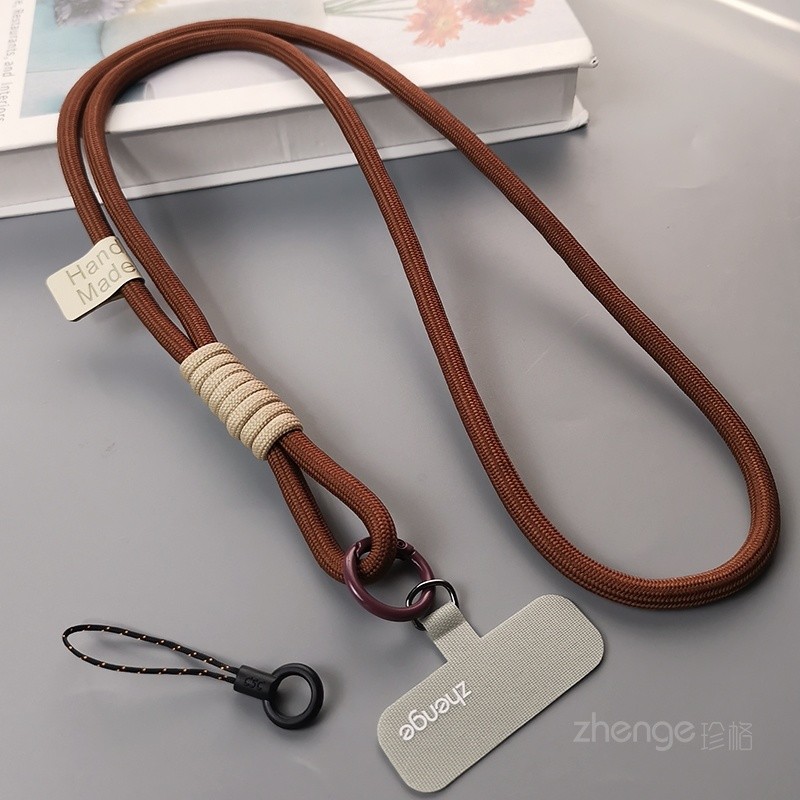 Dây đeo điện thoại di động mặt cười, dây bện dài, đeo vai chống mất/rơi/trộm, nam nữ ngoài trời