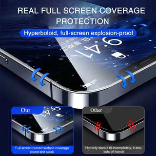 4 9D Full Cover Kính Cường Lực Cho iPhone 16 11 12 13 14 15 Pro MAX 16 15 Plus Bảo Vệ Màn Hình Cho iPhone 13 Mini XR XS MAX