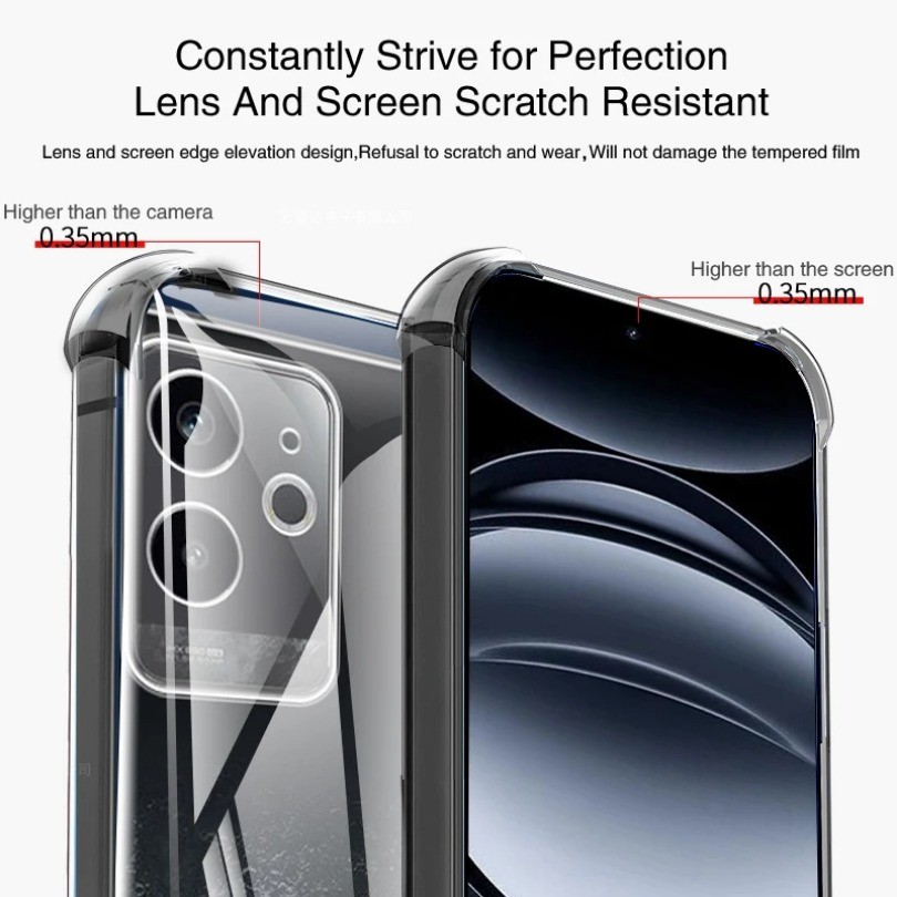 Ốp Điện Thoại Trong Suốt Mềm Sang Trọng Cho Realme GT6 GT 6 5G Trung Quốc Global Capa Túi Khí Chống Sốc Bảo Vệ Ống Kính Mặt Sau Silicon