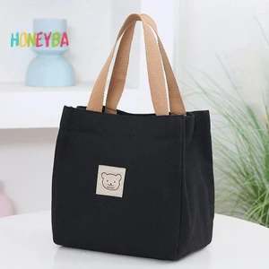 < Honeyba > Túi vải thời trang Túi xách Bento Hộp cơm trưa Túi vải nhỏ cầm tay