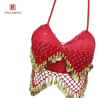 Sequin Belly Dance Trang Phục Trang Phục Shimmer Áo Ngực Áo Tank Wear