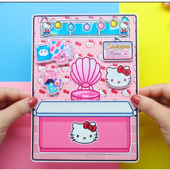 Đồ Chơi Ngôi Nhà Búp Bê Giấy Cắt Thủ Công Hello Kity Toca Life World H19 đồ chơi cho bé gái đồ chơi kuromi cô tiên xanh
