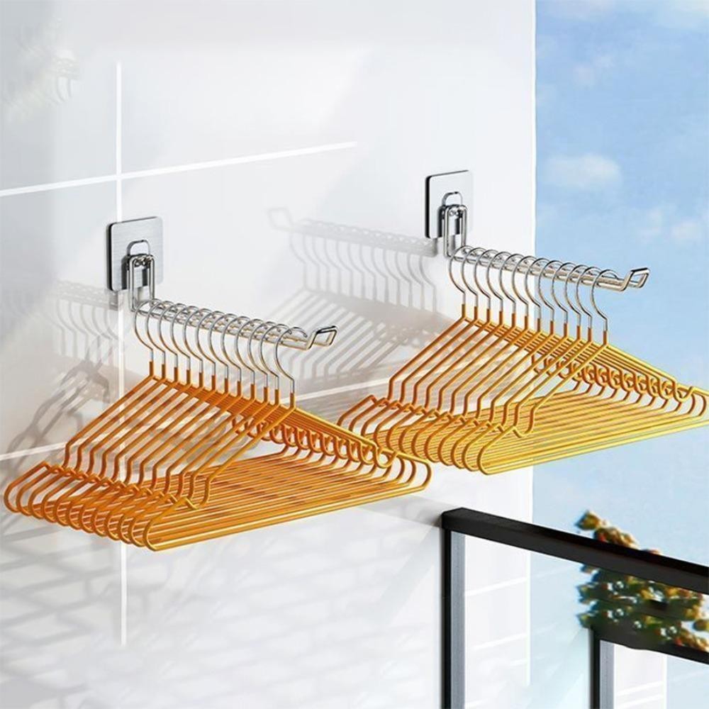 Lưu trữ móc treo DAYBREAK, Tiết kiệm không gian Giá phơi quần áo có thể gập lại, Giá đỡ móc may mặc thời trang bằng thép không gỉ không đục lỗ