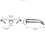 Kính râm RTJIFSS UV Shades, Kính cận thị màu đen + xanh hình chữ nhật, Sức mạnh cổ điển: -0 ~ -4.0x PC Nhựa nửa khung chống mỏi mắt đọc sách